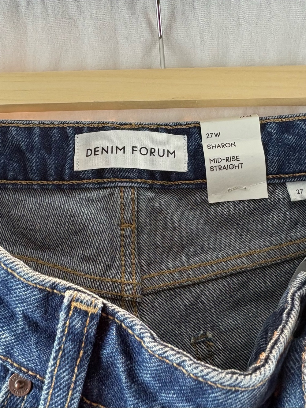 Denim Forum Sharon Mid Straight Dark Blue Vintage NWT 27 - Picture 10 of 11